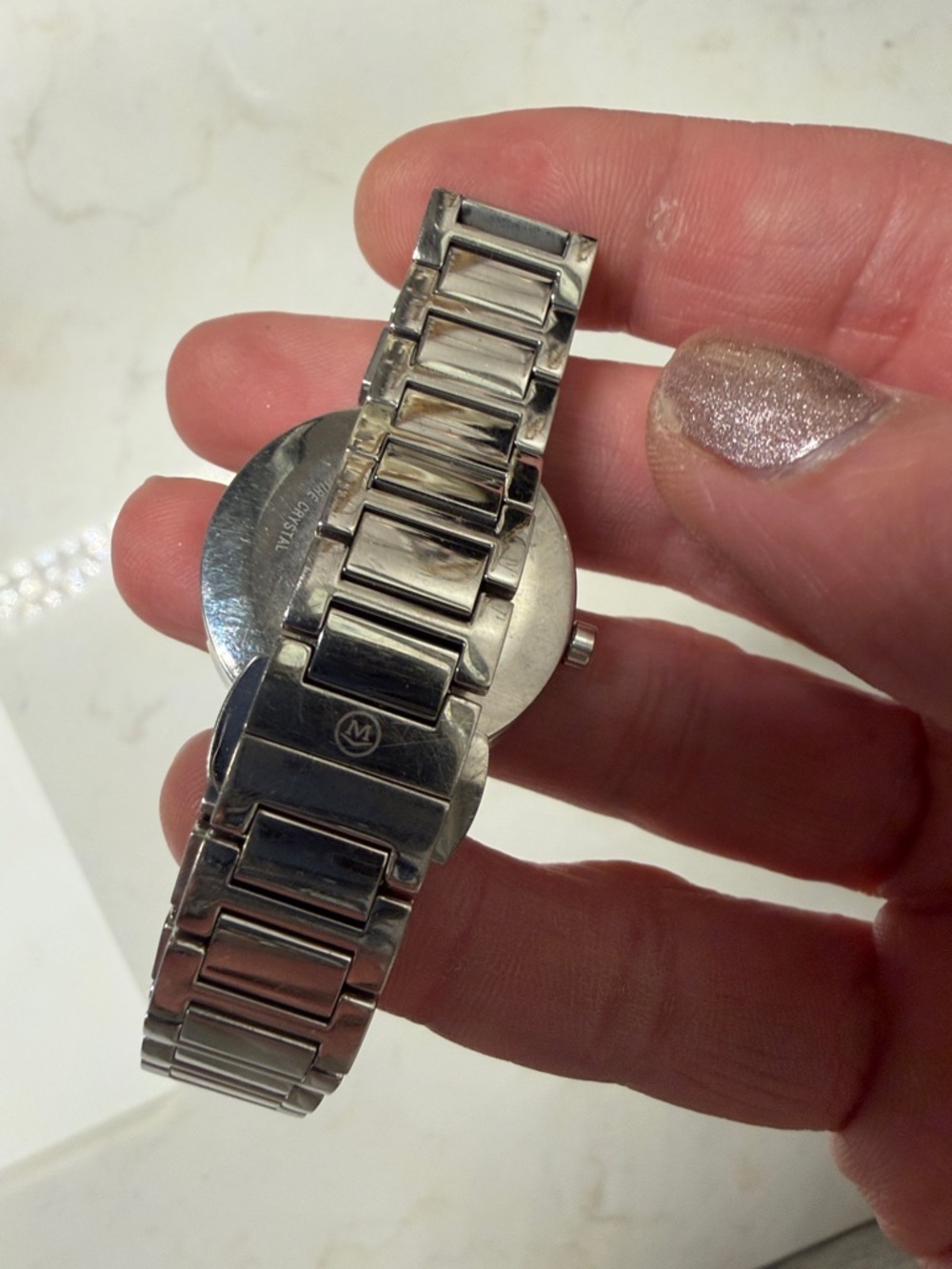 Movado Silver Bracelet Watch with Black Dial - Picture 4 of 10
